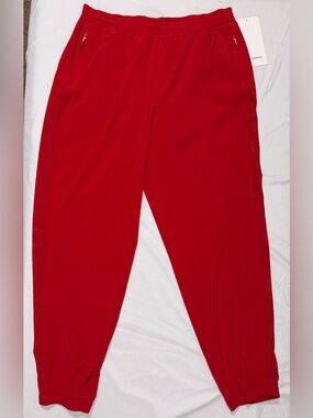 NWT*LULULEMON*SIZE 10*ADAPTED STATE MIDRISE JOGGER*PERFORATED STRIPE*OXFORD RED
